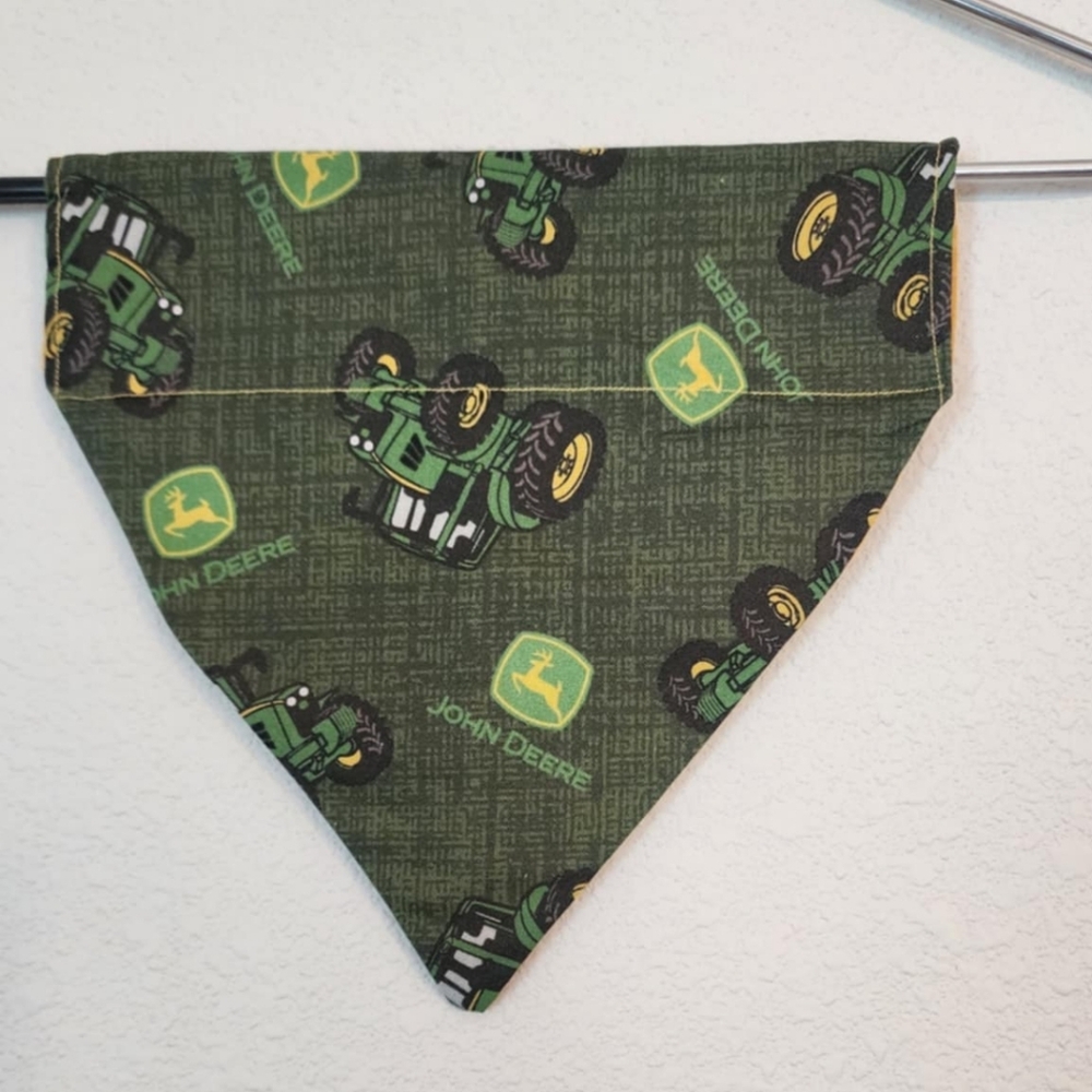 MEDIUM Green John Deere Tractor Dog Bandana